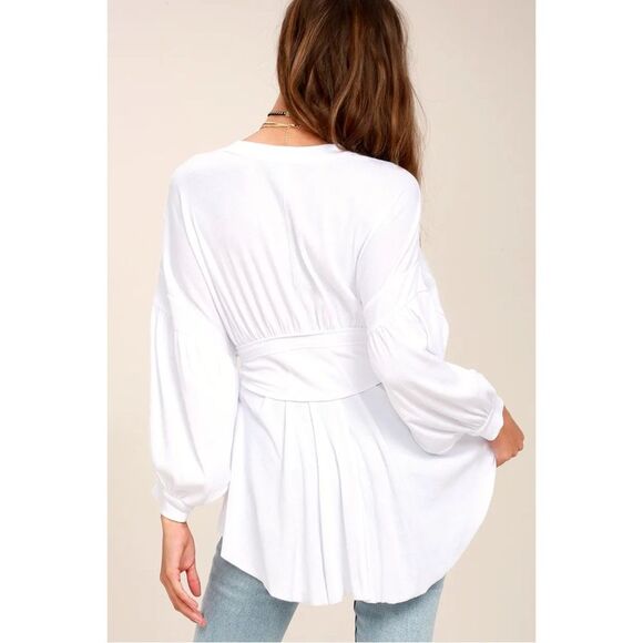 Free People Time Traveler White Long Sleeve Top XS - Picture 3 of 12